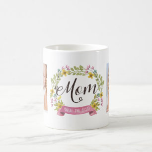 Blommigt Utandning Fotomall för Mamma Kaffemugg
