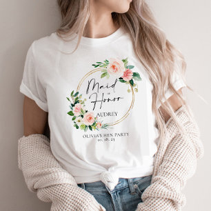 Blommigt Utandning Maid of honor Personlig T Shirt