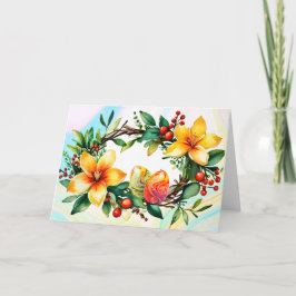 Blommigt Utandning med Påskägg Helgkort