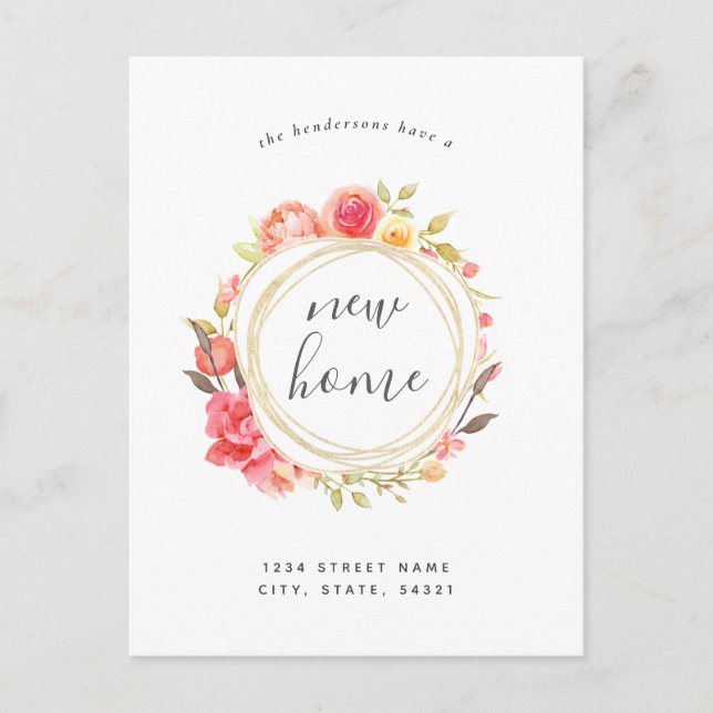 Blommigt Utandning Nystart Flytta på hemmaplan Vykort (Framsida)