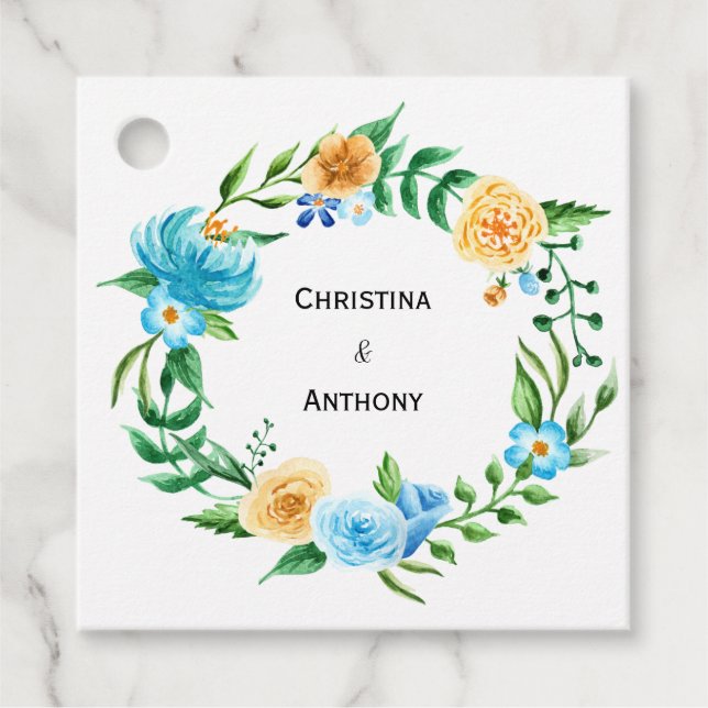 Blommigt Utandning | PERSONLIG BRÖLLOP Gåvor Etiketter (Framsida)