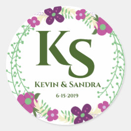 Blommigt Utandning Runt Klistermärke