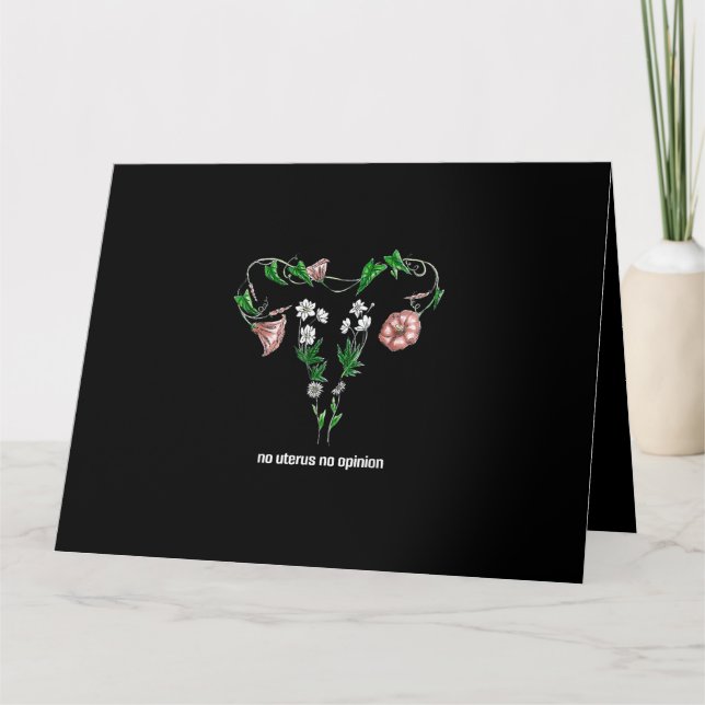 Blommigt Uterus Inget yttrande Kvinnors Höger Kort (Framsida)