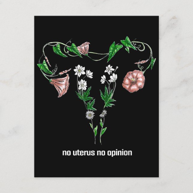 Blommigt Uterus Inget yttrande Kvinnors Höger Tilläggskort (Framsida)