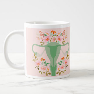 Blommigt Uterus mugg- (Sage) Jumbo Mugg