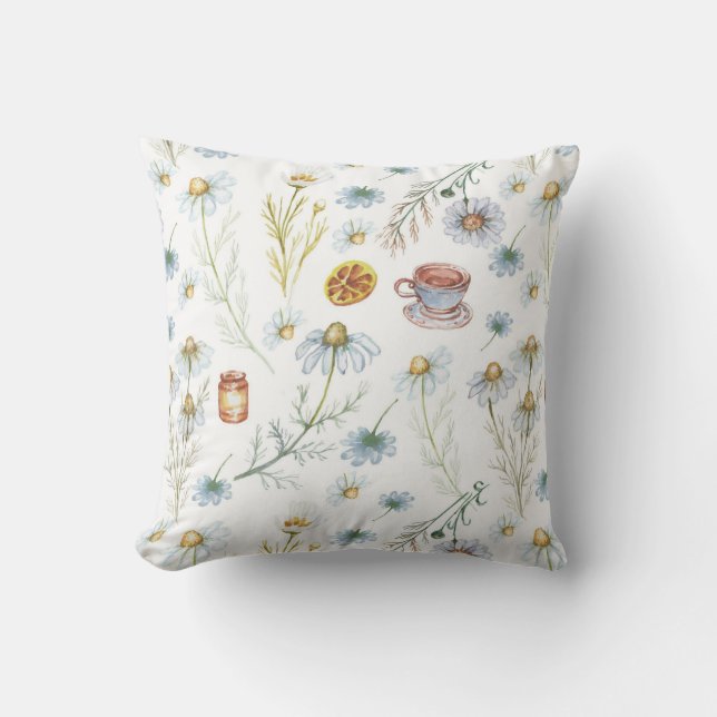 Blommigt utomhuskudde (Framsida)