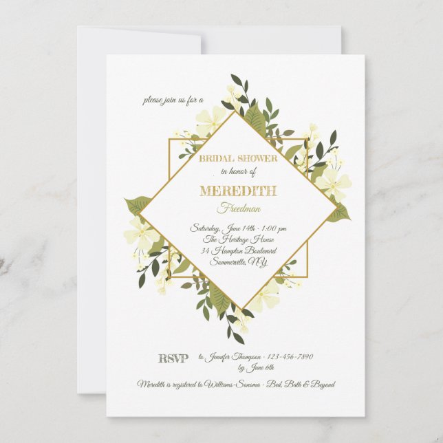 Blommigt Uttrycksinbjudan Inbjudningar (Framsida)