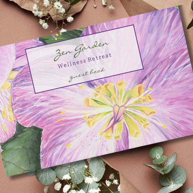 Blommigt Vacation Rental Guest Bok (This lovely floral guest book features my original hellebores flower painting.)