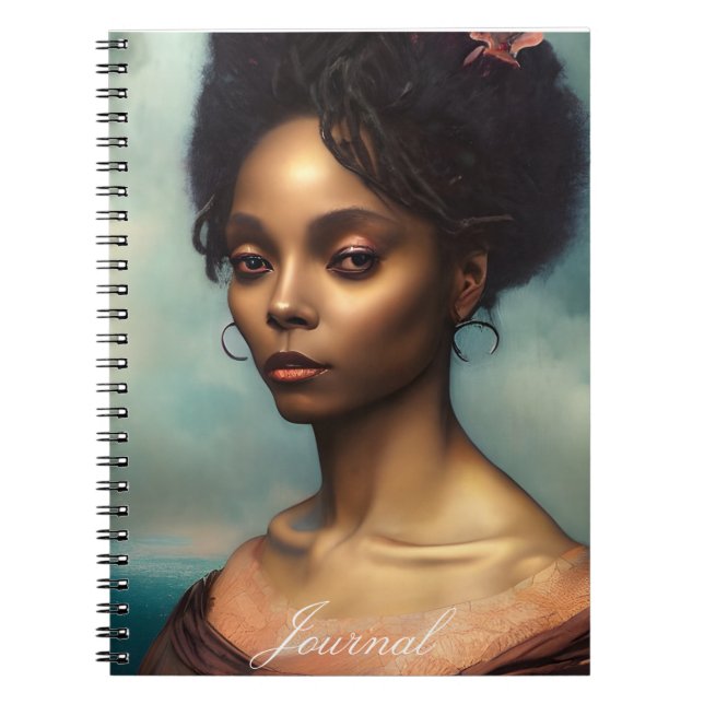 Blommigt Vacker Fantasy Female Journal Anteckningsbok (Framsidan)