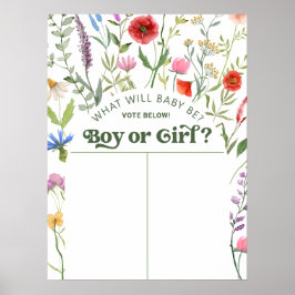 Blommigt vad Baby ska vara Gender Predence Sign Poster