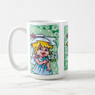 Blommigt Våg med vita blommor Kaffemugg