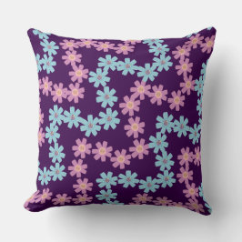 Blommigt Vågigt design Dekorativ kudde