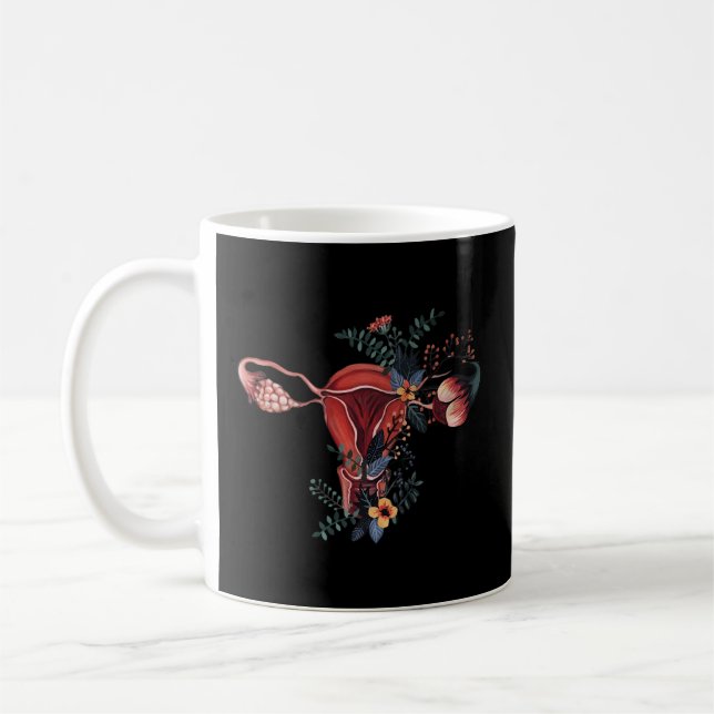 Blommigt Vagina Uterus Vild Feminist sinne din ege Kaffemugg (Vänster)