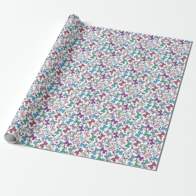 Blommigt Valentine Mönster Presentpapper (Utrullad)