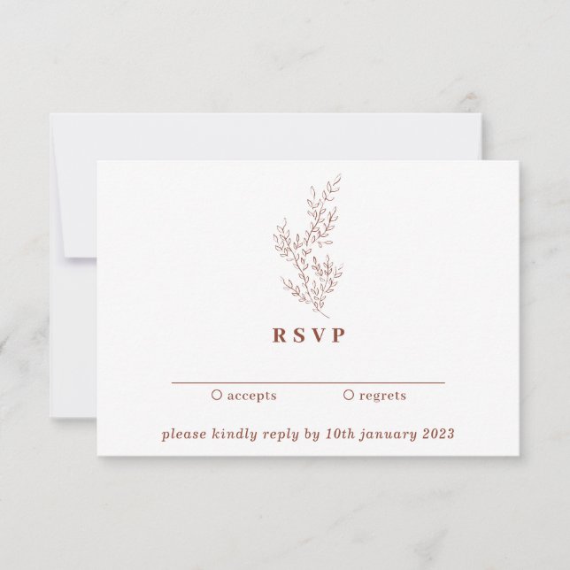 Blommigt vänligt besvara Terracotta Boho höst Inbjudningar (Framsida)