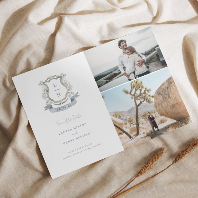 Blommigt Vapensköld Bröllop Spara Datumet (Skapare uppladdad)