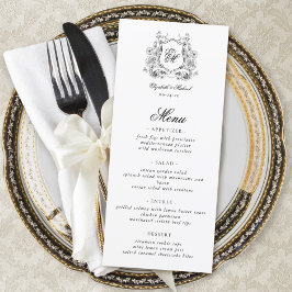 Blommigt Vapensköld Monogram Elegant bröllop Meny