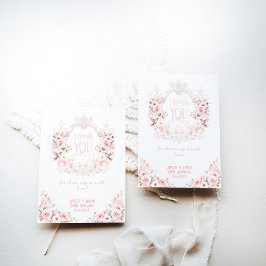 Blommigt Vapensköld  Rosa Det är en babystötare fö Tack Kort