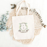 Blommigt Vapensköld Vattenfärg Monogram Bröllop Tygkasse<br><div class="desc">Elegant och rustiska handmålade vattenfärgsformgivning av Shelby Allison med en familjesköld mot stil och ett monogram omgivet av intrikat blomma och löv.</div>