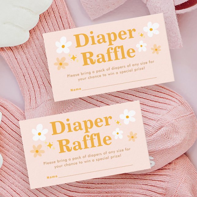 Blommigt Vår Baby Shower Diaper Raffle Tilläggskort (Skapare uppladdad)