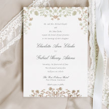 Blommigt Vår Chinoiserie Foil Wedding bjudande