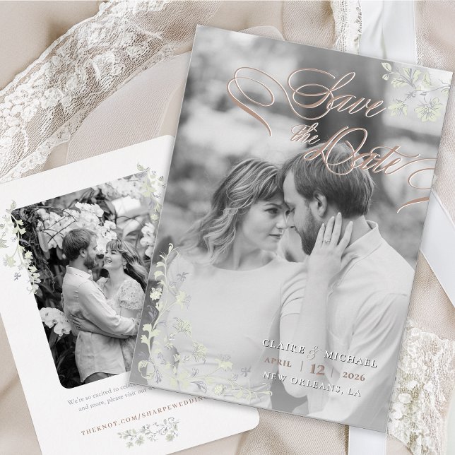 Blommigt Vår Chinoiserie sparar datumet Inbjudningar (Skapare uppladdad)