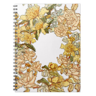 Blommigt Vår Flower Watercolor Vintage Watercolor Anteckningsbok