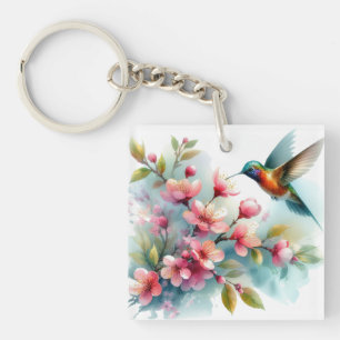 Blommigt/vår hummingbird-grafik