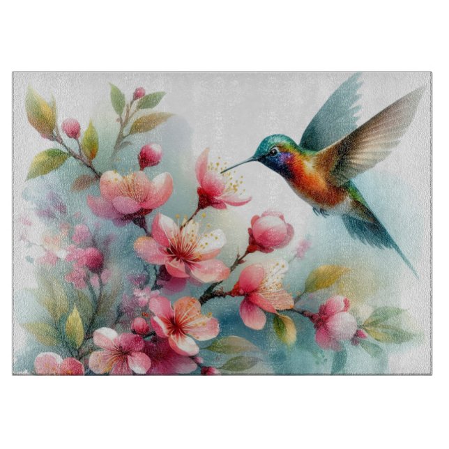 Blommigt/vår hummingbird-grafik (Framsidan)