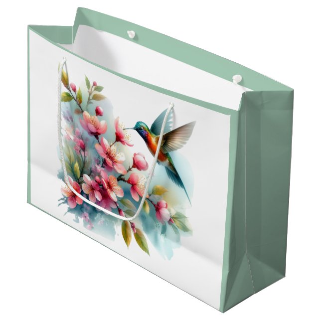 Blommigt/vår hummingbird-grafik (Framsidan Vinklad)