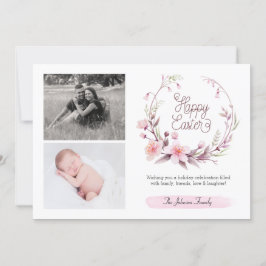 Blommigt Vår Rosa Lägg till foto Glad påsk