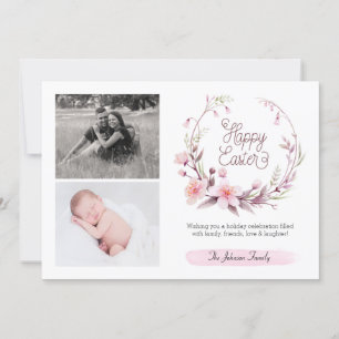 Blommigt Vår Rosa Lägg till foto Glad påsk