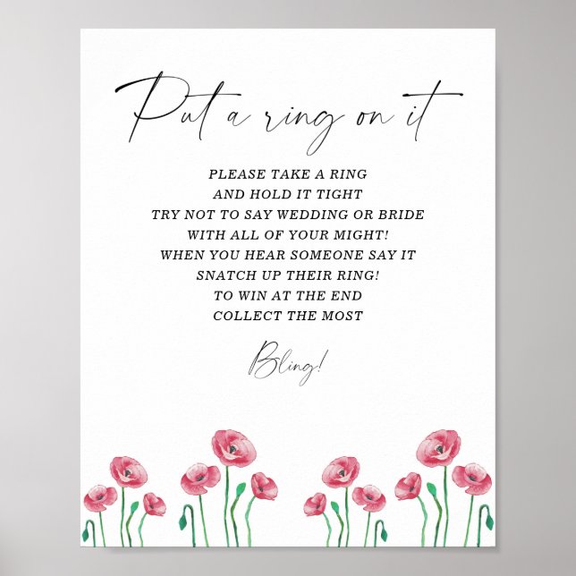 Blommigt vår satte ring på spel poster (Framsidan)