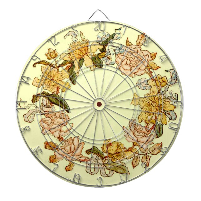 Blommigt Vår Utandning Flower Rosa Flots Art Darttavla (Framsidan)