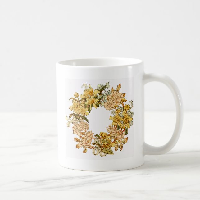Blommigt Vår Utandning Flower Rosa Flots Art Kaffemugg (Höger)