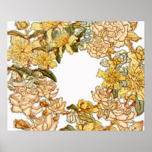 Blommigt Vår Utandning Flower Rosa Flots Art Poster