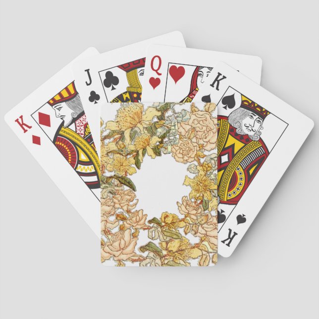 Blommigt Vår Utandning Flower Rosa Flots Art Spelkort (Baksidan)