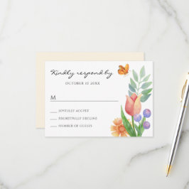 Blommigt vår vattenfärg OSA kort