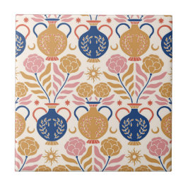 blommigt vas kakelplatta