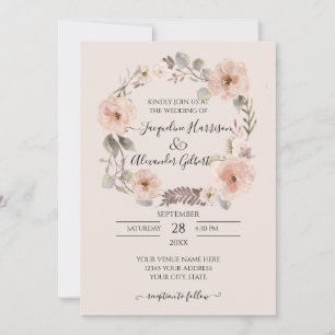 Blommigt Vatercolor grey rustic botanical