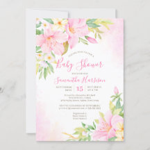 Blommigt Vattenfärg Botanisk  Rosa Babyskåda för  