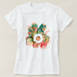 Blommigt vattenfärg hand plockade abstrakt art T-S T Shirt