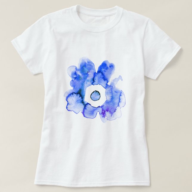 Blommigt vattenfärg hand plockade abstrakt art T-S T Shirt (Design framsida)