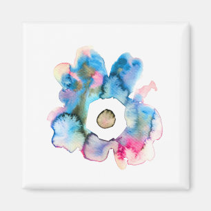 Blommigt vattenfärg hand plockade abstrakt konst magnet