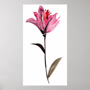 Blommigt Vattenfärg II Poster