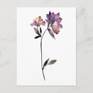 Blommigt Vattenfärg III Vykort