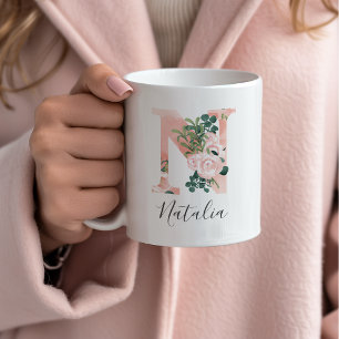 Blommigt Vattenfärg Inledande Mugg - N