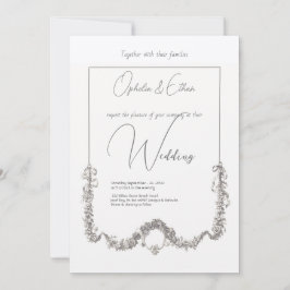 Blommigt vattenfärg Modern Typografi bröllop Inbjudningar