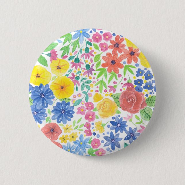 Blommigt vattenfärg mönster knapp (Framsida)