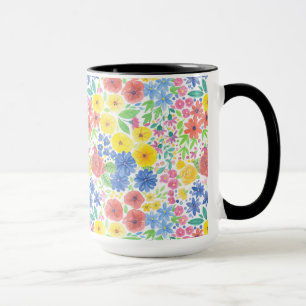 Blommigt vattenfärg mönster mugg